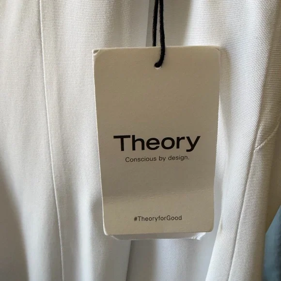 Theory White Halter Midi Dress with Cross-Back - Picture 13 of 15